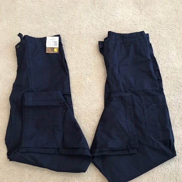 (2) Pairs of Carhartt Navy Blue Scrub Pants - Picture 4 of 8